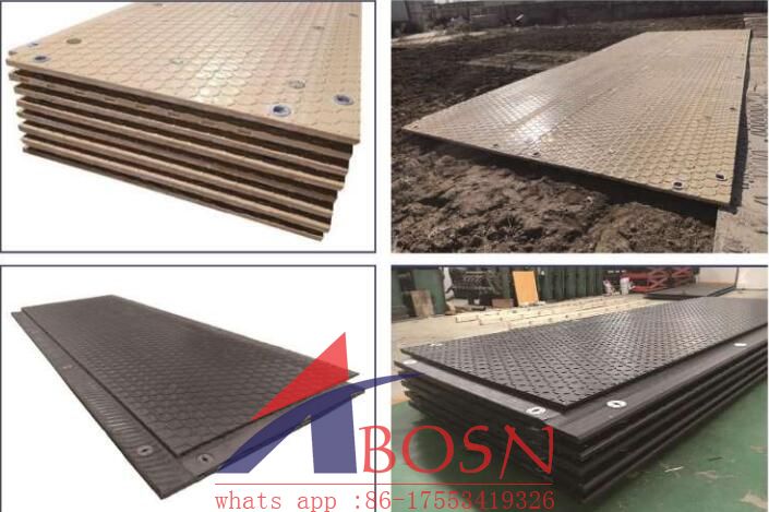 Overlapping oil drilling ground mats Hollow mats